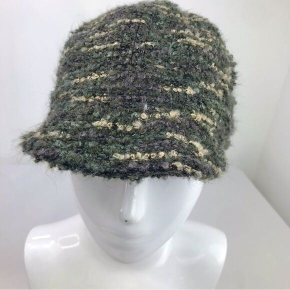 Coldwater Creek Bundle of Two Purple Olive Green Mottled Knit Brimmed Wool Hats - Picture 10 of 14